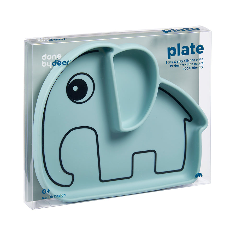 Done by Deer Silicone Stick & Stay Plate - Elphee Blue