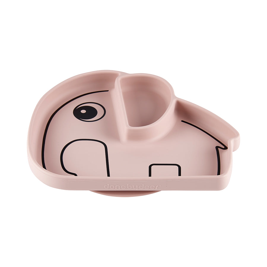 Done by Deer Silicone Stick & Stay Plate - Elphee Powder Pink