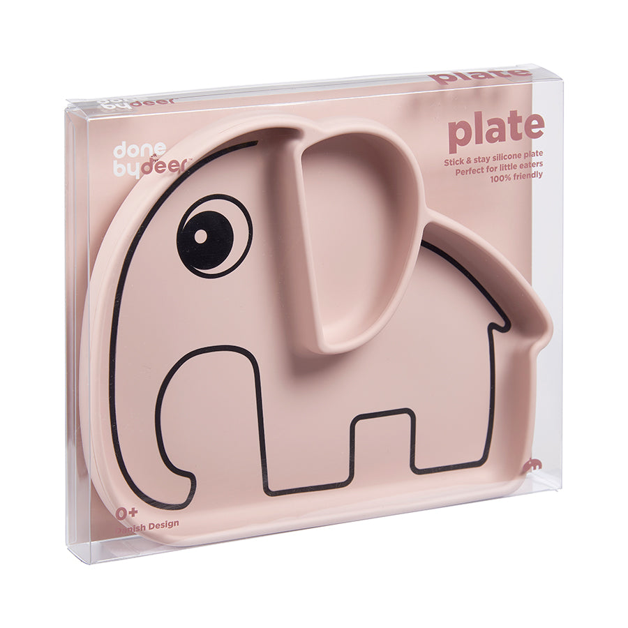 Done by Deer Silicone Stick & Stay Plate - Elphee Powder Pink