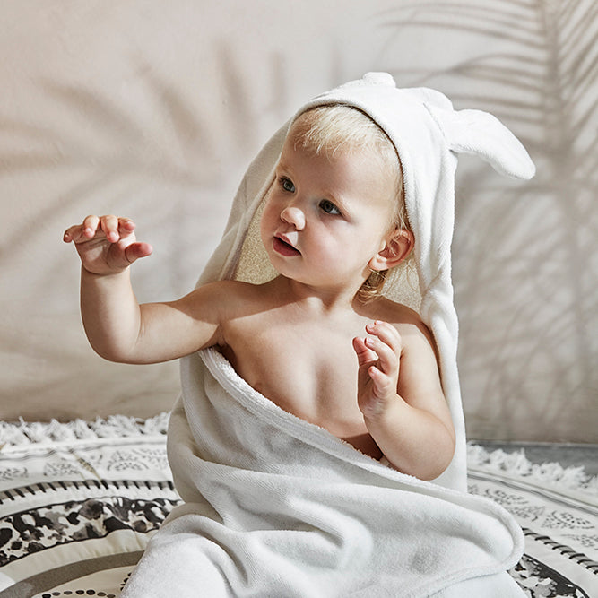 Elodie Details Hooded Towel - Vanilla White Bunny