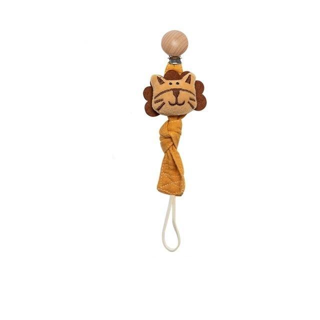 Cotton Cloth Dummy Clip Pacifier Chain - Lion