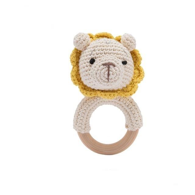 Wood Crochet Rattle - Lion