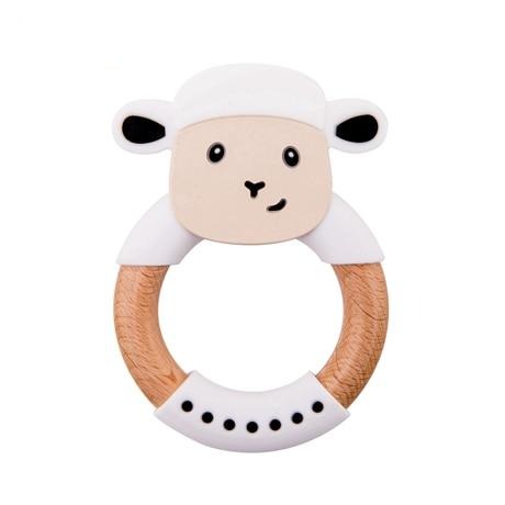 Sheep Silicone & Wood Teether