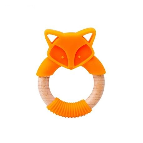 Fox Silicone & Wood Teether