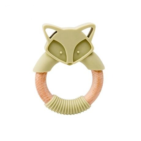 Fox Silicone & Wood Teether