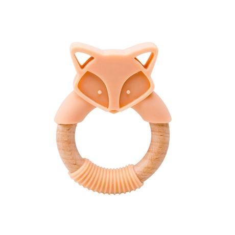 Fox Silicone & Wood Teether