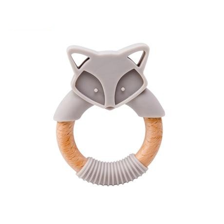 Fox Silicone & Wood Teether