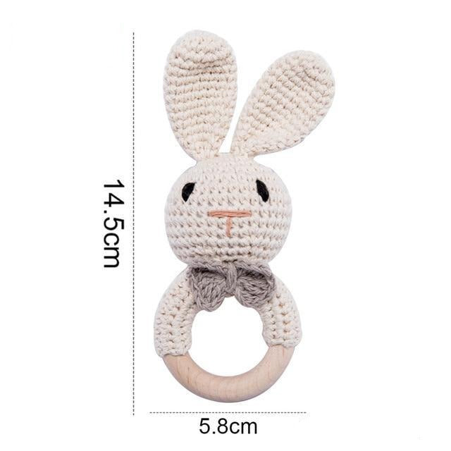 Wood Crochet Rattle - Bunny