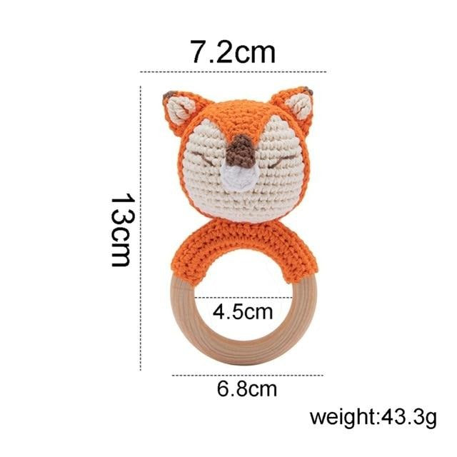 Wood Crochet Rattle - Fox
