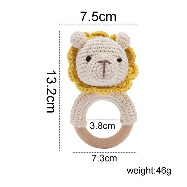 Wood Crochet Rattle - Lion