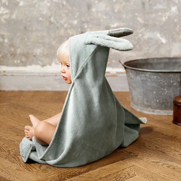 Elodie Details Hooded Towel - Mineral Green Bunny