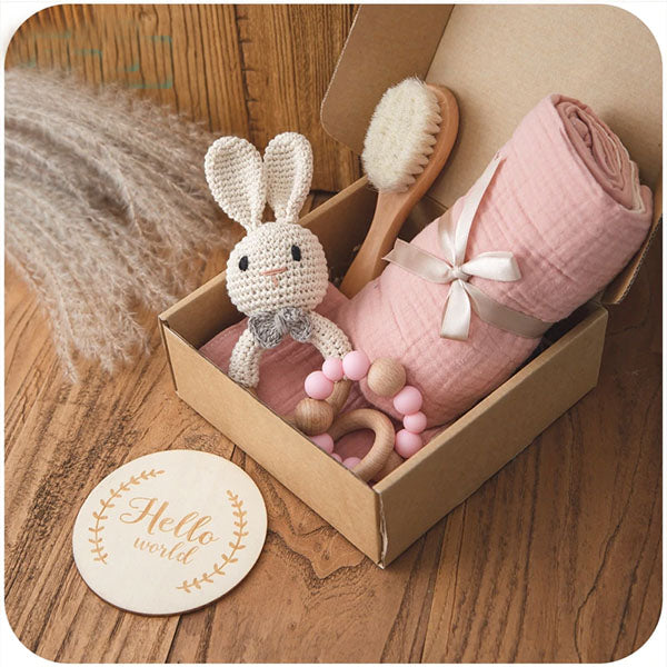 6-Piece Pink Bunny Baby Gift Set